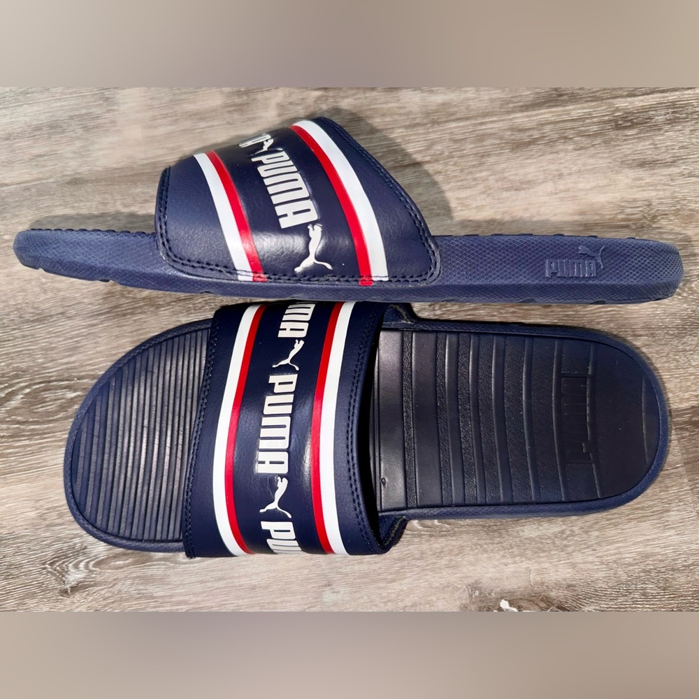 Puma Men’s Cool Cat Stripe Repeat Slide Sandal Men’s US 9